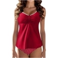 thumbnail image 1 of Swim Suits for Women Ruffle Adjustable Straps Tankini Top with Bottom Tummy Control Swimsuits Summer Fashion Swimwear, 1 of 4