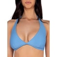 thumbnail image 1 of Swim Systems Womens Blue Poppy Ayla Triangle Bikini Top Style-T508-BPOP Swimsuit, 1 of 2