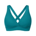 thumbnail image 1 of Swim Tops for Women Push Up Bikini Top Twist Halter Bra Strappy Cross Back Padded Bathing Suits, 1 of 2