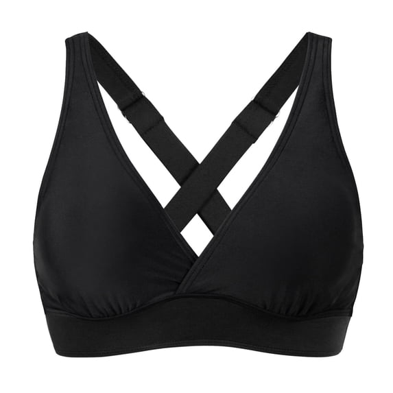 Swim Tops for Women Push Up Bikini Top Twist Halter Bra Strappy Cross Back Padded Bathing Suits