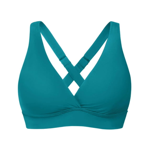 Swim Tops for Women Push Up Bikini Top Twist Halter Bra Strappy Cross Back Padded Bathing Suits