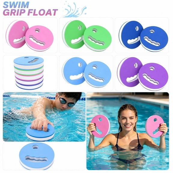 Swim Training Equipment, Non Inflatable Pool Floats, Eva Foam Swim Stabilizers, Swim Gear, 2-Tone Green and White Design with Built-In Hand Holds to Support Water Buoyancy for New
