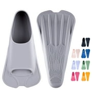 Swim Training Fins Soft Silicone Lap Swimming Short Floating Flippers with Mesh Bag for Kids Adult Men Women