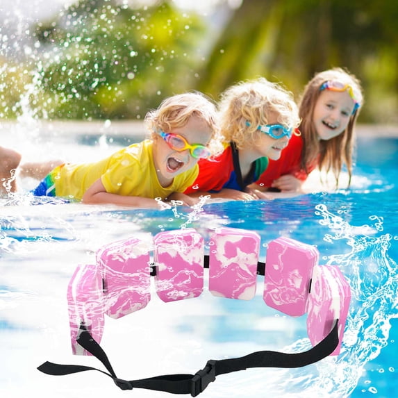 Swim Training Float Waist Belt - Buoyancy Board, Back Floating Belt for Swim Training, with Adjustable Strap - Pink