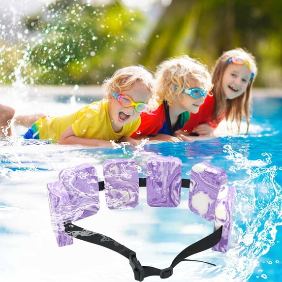 Swim Training Float Waist Belt - Buoyancy Board, Back Floating Belt for Swim Training, with Adjustable Strap - Purple