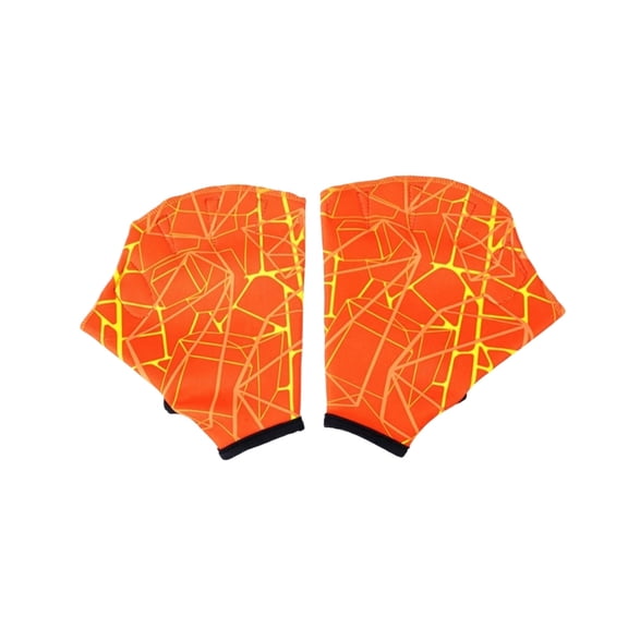 Swim Training Hand Paddle, Diving Swimming Training Hand Webbed Glove for Underwater Swim and Pool Practice Use for Lap M, Orange