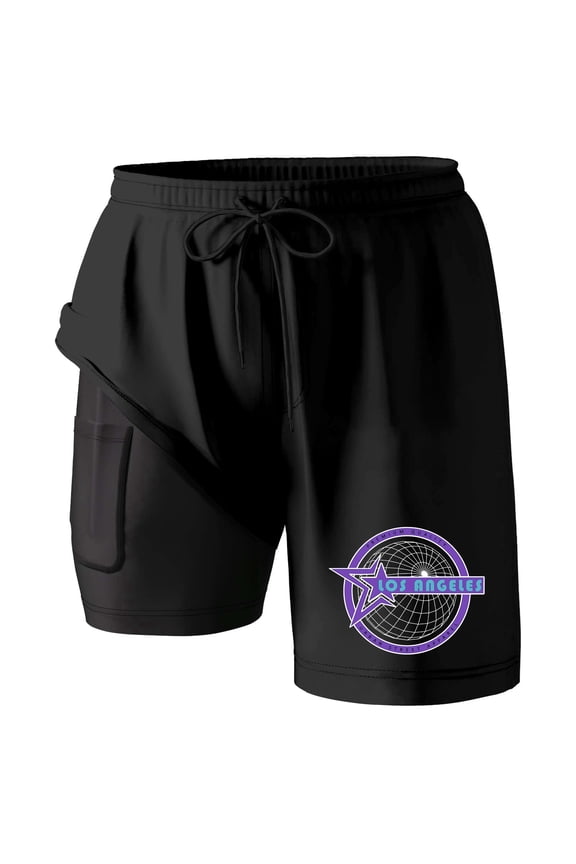 Swim Trunk For Men Icon Quick Dry Bathing Suit Swimming Board Shorts Mesh Lining Black L