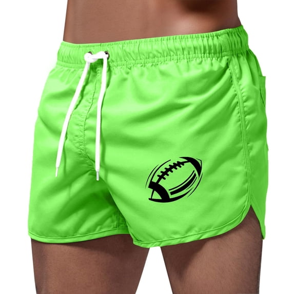 Swim Trunk For Men's Football Quick Dry Swim Shorts Mens Swimsuit Board Shorts With Pockets Green L