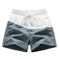 thumbnail image 1 of Swim Trunk For Mens Color Block Quick Dry With Pockets Swimwear Bathing Suits Beach Outdoor Silver XXL, 1 of 3