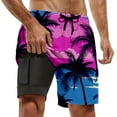 thumbnail image 1 of Swim Trunk For Mens Sunset Beach 2 In 1 Quick Dry Swim Shorts Mens Swimsuit Board Shorts With Pockets Purple XL, 1 of 4