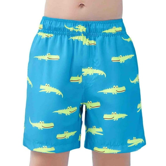 Swim Trunks Boys 8-10 Toddler Dinosaur Print Bathing Suits for Kids Swimwear Baby Boy Swimsuit Boys Swim Shorts,3-4 Years,Light Blue