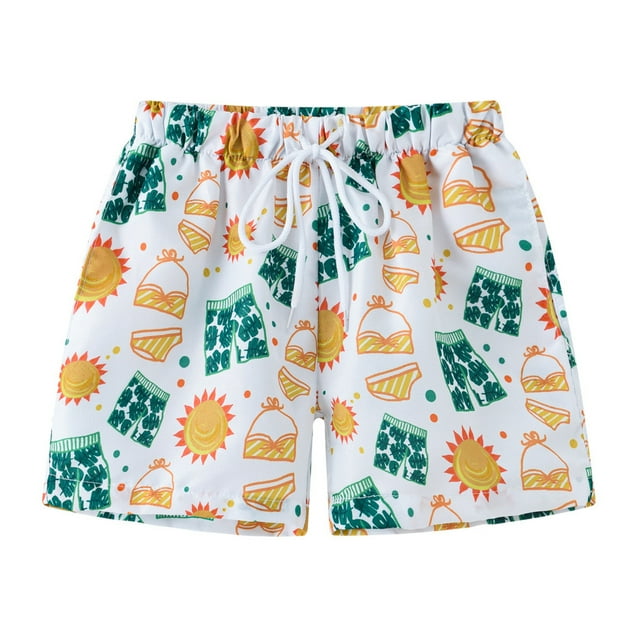 Swim Trunks Kids 5 Cartoon Dinosaur Beach Shorts Quick Drying Drawstring Baby Boy Swimsuit Boys Swim Shorts 5-6 Years