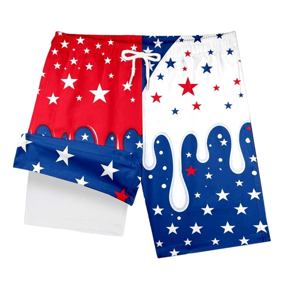 Swim Trunks Kids Size 7 with Boxer Brief Liner Quick Dry Drawstring Swim Shorts Boy Casual Soft Cartoon Dinosaur Prints Boys' Swimwear