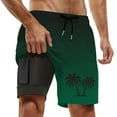 thumbnail image 1 of Mens Swim Trunks 7 Inch Quick Dry Expandable Waist Stretch 2 In 1 Beach Swimming Shorts Gradient Lightweight Liner Compression Casual Shorts, 1 of 4