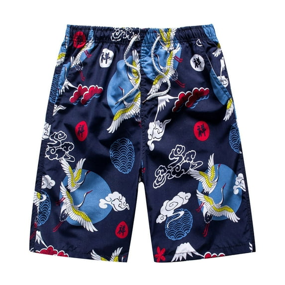 Swim Trunks Men Male Summer Board Shorts Resort Fully Printed Tie Pocket Shorts Swimming Trunks Quick Y S Swim Short for Boys Outdoor Slipper Linen Men Cargo No Mesh Mens White M