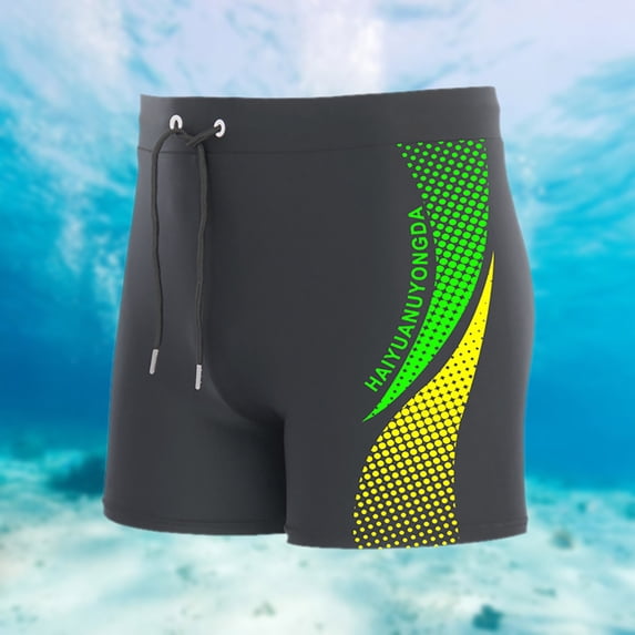 Swim Trunks Men Quick Dry Competitive Athletic Swim Team Suit Elastic Waist Summer Swimming Shorts Upf 50+ Yellow XL