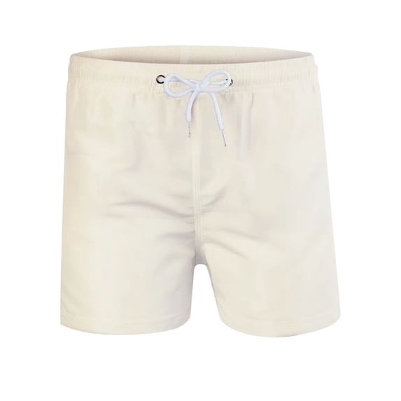 Swim Trunks Men Solid Elastic Waist Quick Dry Liner Swim Shorts Beach Breathable Swimsuit Bottom With Drawstring Beige XXXXXL