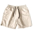 thumbnail image 1 of Swim Trunks Men Solid Elastic Waist Quick Dry Liner Swim Shorts Beach Lightweight Swimsuit Bottom With Drawstring Khaki S, 1 of 2