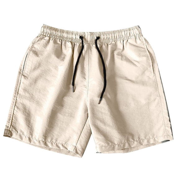 Swim Trunks Men Solid Elastic Waist Quick Dry Liner Swim Shorts Beach Lightweight Swimsuit Bottom With Drawstring Khaki S