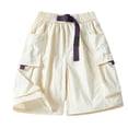 thumbnail image 1 of Swim Trunks Men Solid Stretch Quick Dry Bathing Suit Board Shorts Swimming Breathable Beach Wear With Drawstring Beige L, 1 of 2