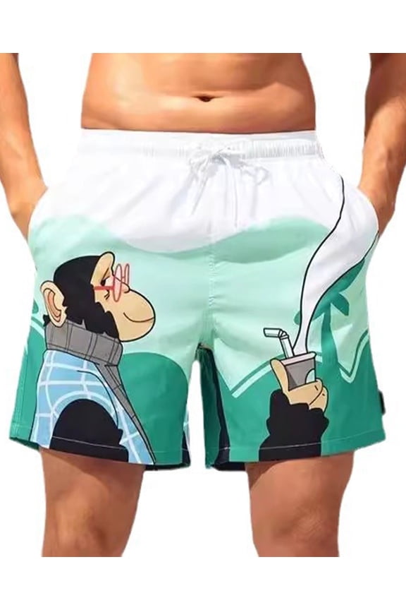 Swim Trunks Men Stretch Men's Bathing Suit Swimming Trunks for Men Beach Shorts Print Swim Shorts