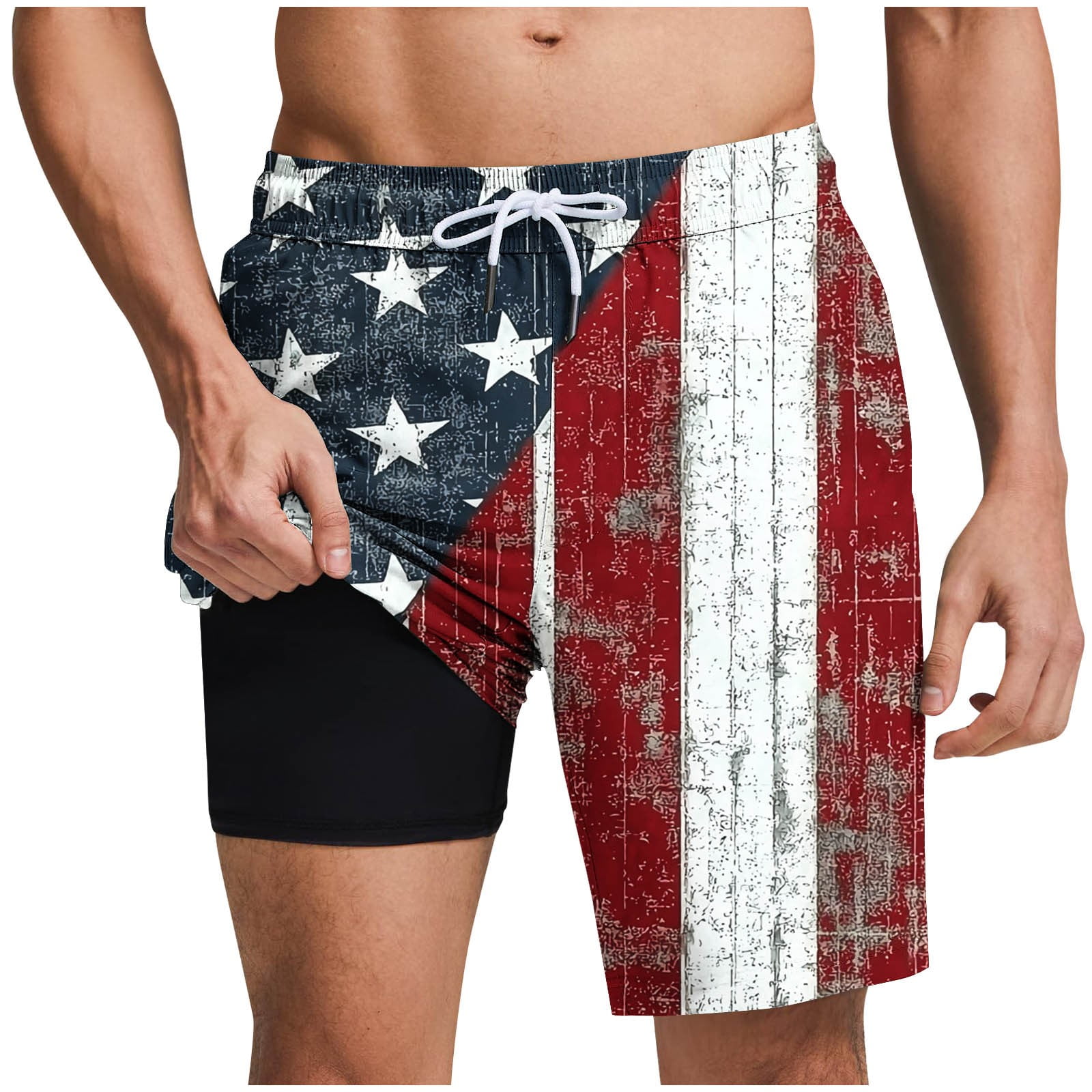 Viodia Men's Swim Trunks With Compression Liner Quick Dry Board Shorts - View #3