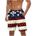 thumbnail image 1 of Swim Trunks for Men Usa 4Th Of July Patriotic Board Shorts American Flag Star Pattern Sweatpants Quick Dry Board Shorts With Zip Pockets Bathing Suits Beach Swimwear, 1 of 5