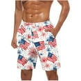 thumbnail image 1 of Swim Trunks for Men Usa 4Th Of July Patriotic Board Shorts American Flag Star Pattern Sweatpants Quick Dry Board Shorts With Zip Pockets Bathing Suits Beach Swimwear, 1 of 5