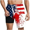 thumbnail image 1 of Swim Trunks for Men Usa 4Th Of July Patriotic Board Shorts American Flag Star Pattern Sweatpants Quick Dry Board Shorts With Zip Pockets Bathing Suits Beach Swimwear, 1 of 6