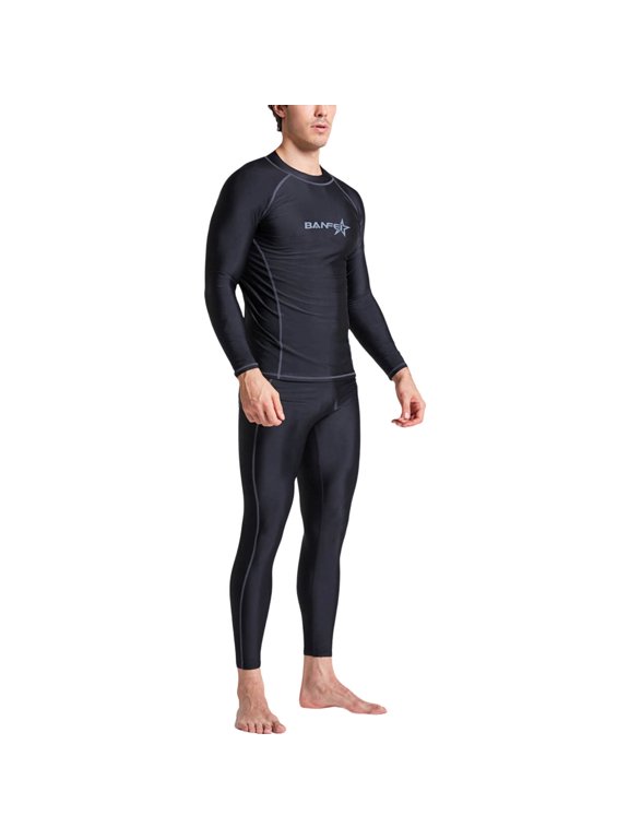 Swim Trunks Men's Quick Drying Diving Swimming Suit Suit Quick Drying Long Sleeved Plus Nine Trousers Snorkeling Surfing Two Piece Set Men Swimming Trunks No Mesh Swim Men Slim Narrow Leg Me Black XXL