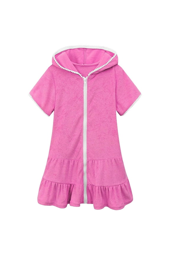 Swim Trunks Toddler Kids Toddler Little Girl Swim Cover Up Towel Swimsuit Zip Up Bathing Suit Robe Beach Cover Up Beach Suit