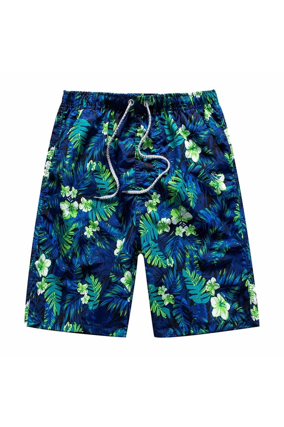 Swim Trunks for Men, Quick-drying Sports Surfing Printing Half Shorts Pants Drawstring Elastic Waist Beach Shorts