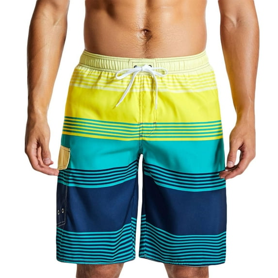 Swim Trunks for Men Summer Stylish Printed Shorts Casual Quick Dry Relaxed Fit Bathing Suits Breathable Drawstring Short Pants