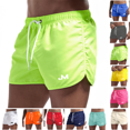 thumbnail image 1 of Swim Trunks for Men Trendy Casual Drawstring Elastic Waist Shorts Summer Lightweight Quick Dry Sports Beach Shorts Fluorescent Green XL, 1 of 4