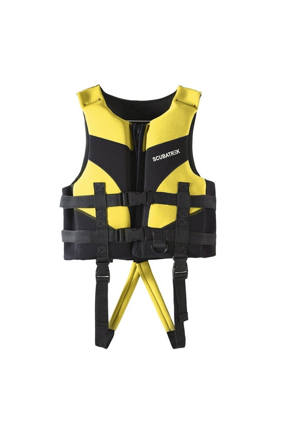 Swim Vest Youth Kids | Lightweight & Quick-Dry | Adjustable Buckles & Zipper | Kayak, Swimming Training, Boating - Watersports | Fit for 50-125 lbs,Yellow,M