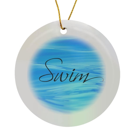 3drose, Swim, Water Background, Pool Water, Circle Porcelain Ornament