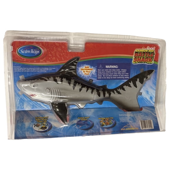 Swim Ways Rainbow Battle Shark Swimming Pool Toy Gray & Black