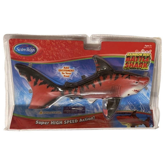 Swim Ways Rainbow Battle Shark Swimming Pool Toy Red