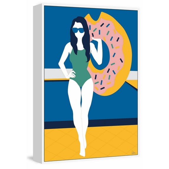 Swim and Play Floater Framed Painting Print on Canvas