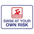 thumbnail image 1 of Swim at Your Own Risk Sign, Pool Sign,, 1 of 1