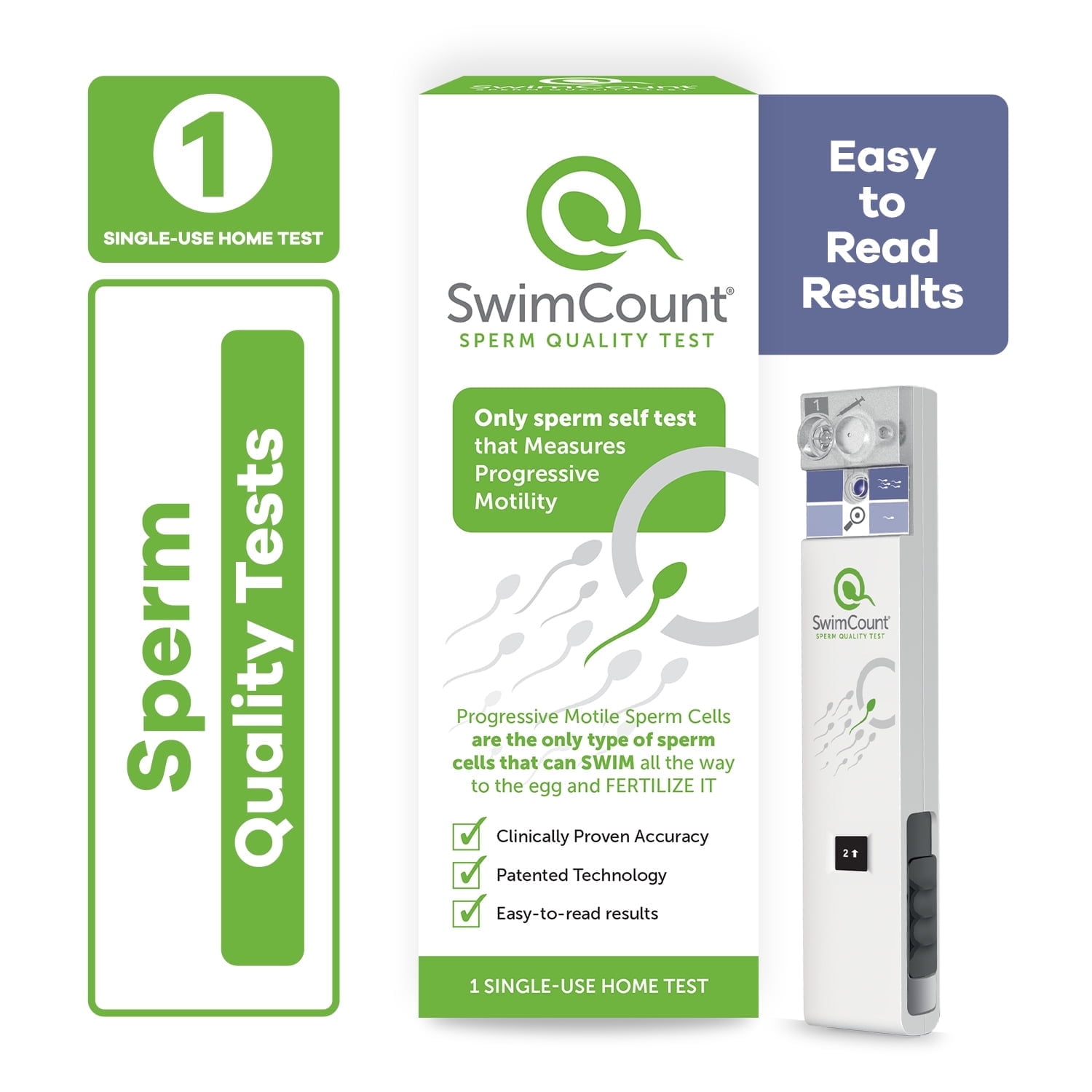 SwimCount Sperm Check & Progressive Motility Test for Men, Accurate and Easy at Home Male Fertility Test