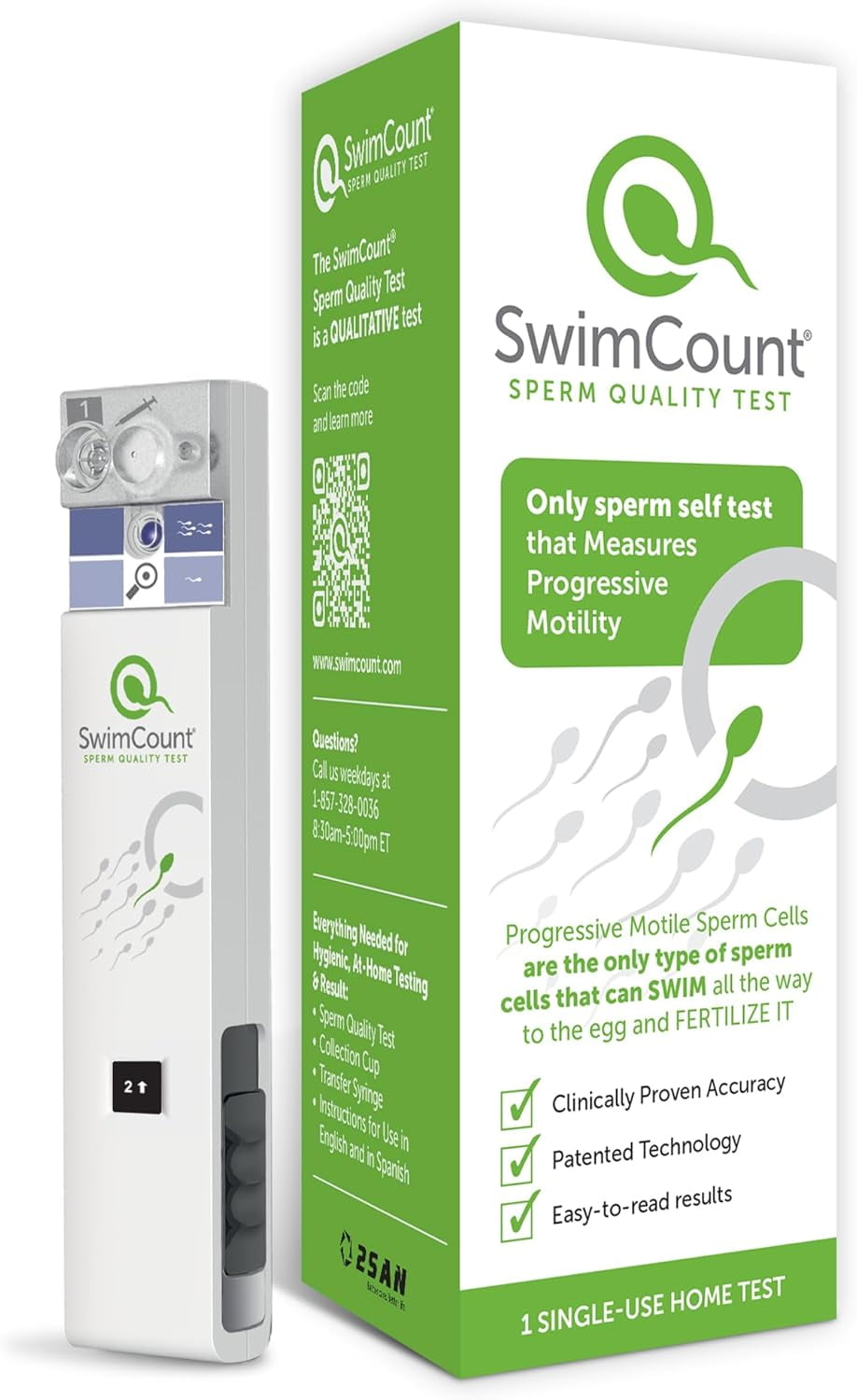 Sperm Test SwimCount Sperm Quality Test: Accurate Home Testing Kit for Assessing Male Fertility and Sperm Health by Measuring The Number of Progressive Motile Sperm Cells -Male Fertility Test