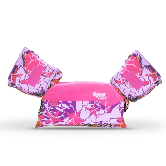 SwimSchool 2-in-1 Swim Trainer Vest, Pink Starfish, Grow With Me Swim Trainer Vest, Ages 4-6, Unisex