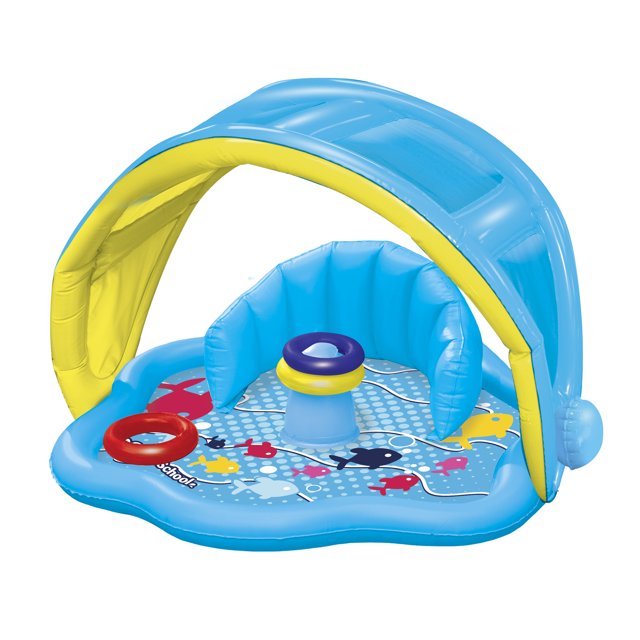 SwimSchool Baby Splash Mat with Inflatable Canopy, 3 Stackable Play