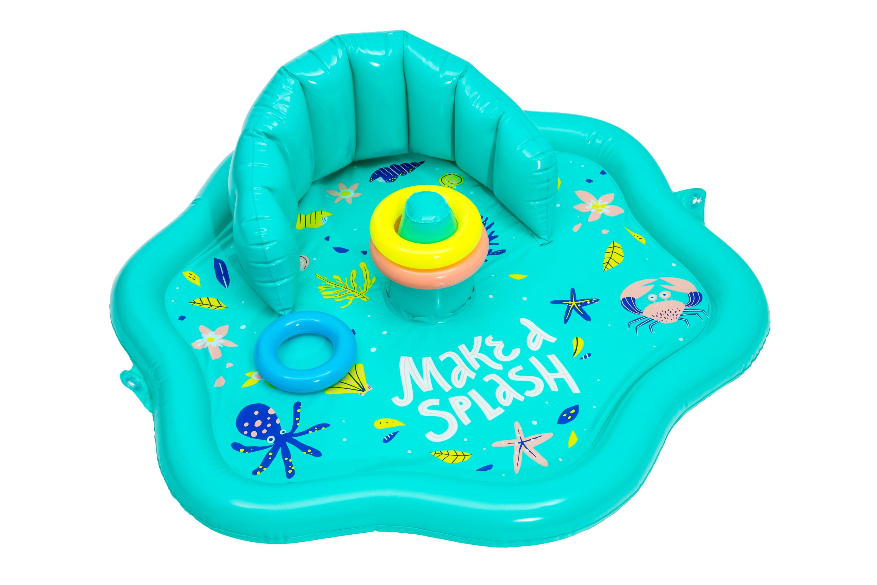 SwimSchool Baby Stack N' Play Splash Mat With Backrest, Includes Water ...