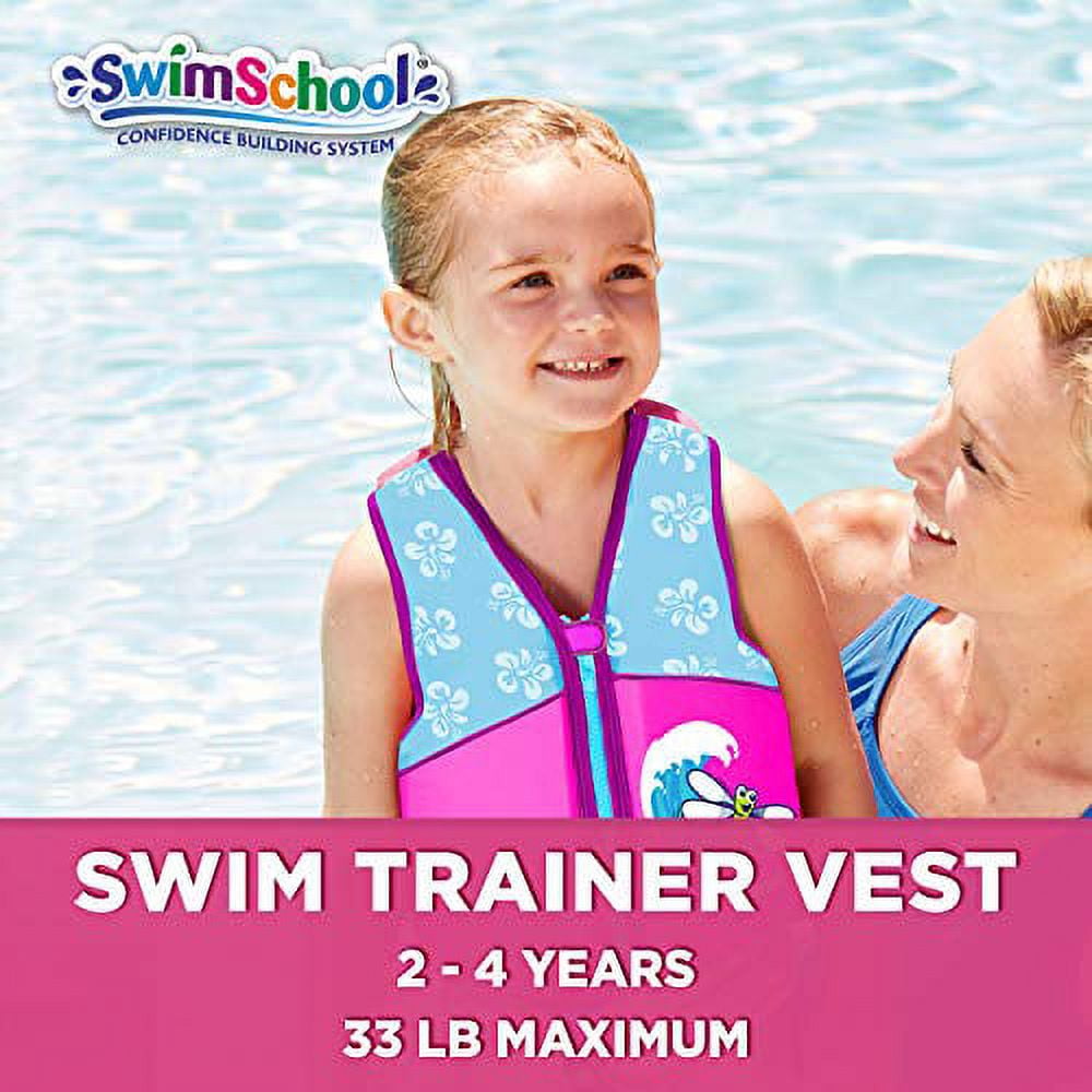 SwimSchool Child Girl's Swim Trainer Vest, FlexForm, Adjustable Safety