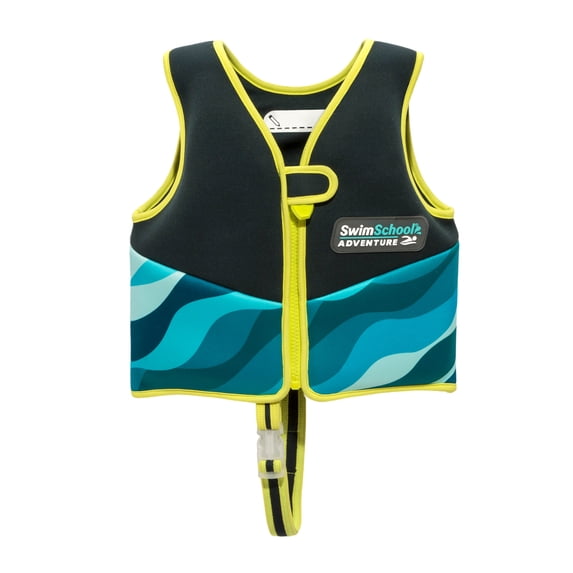 SwimSchool Child's Swim Training Vest with Adjustable Safety Strap, Multi-Color, Ages 4-6
