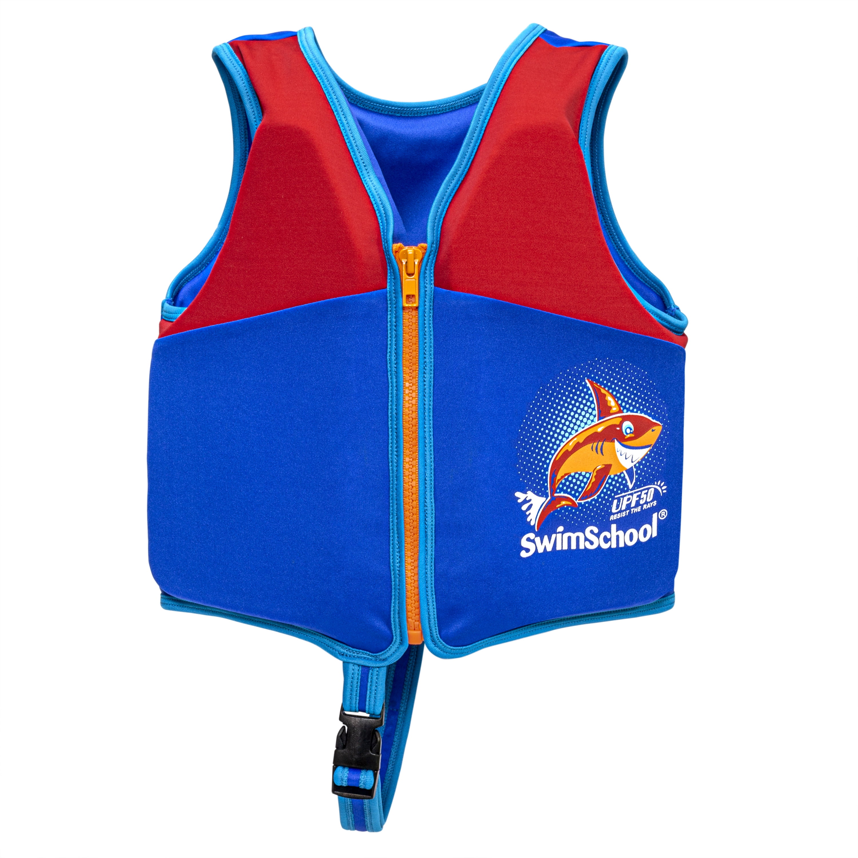 SwimSchool Heavy-Duty Zipper Shark Print Easy Clean Swim Vest for Kid's