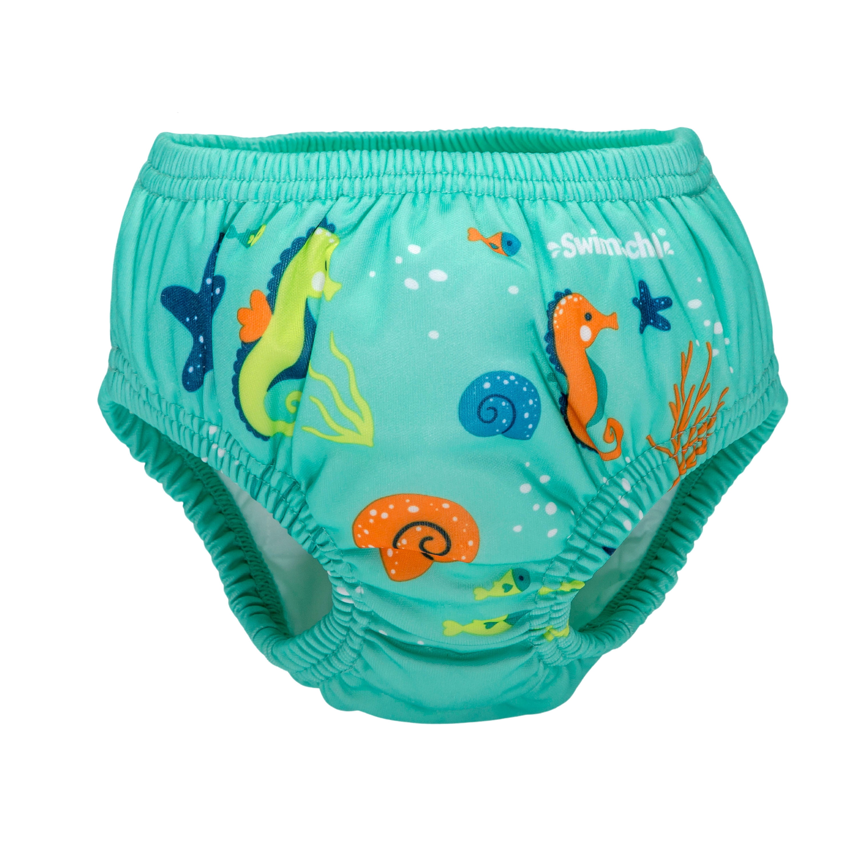 SwimSchool Reusable Polyester Swim Diaper for Toddlers, Blue, Unisex