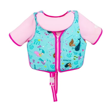 SwimSchool Swim Training Vest with Collar for Children, Pink Mermaid, M-L, Ages 4-6, Unisex